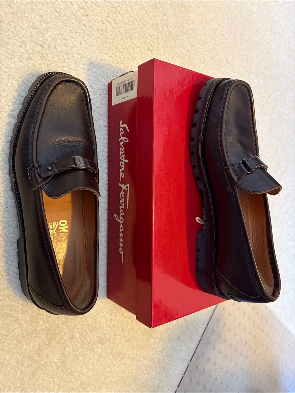 Salvatore Ferragamo Dark Brown Leather Bit Loafers